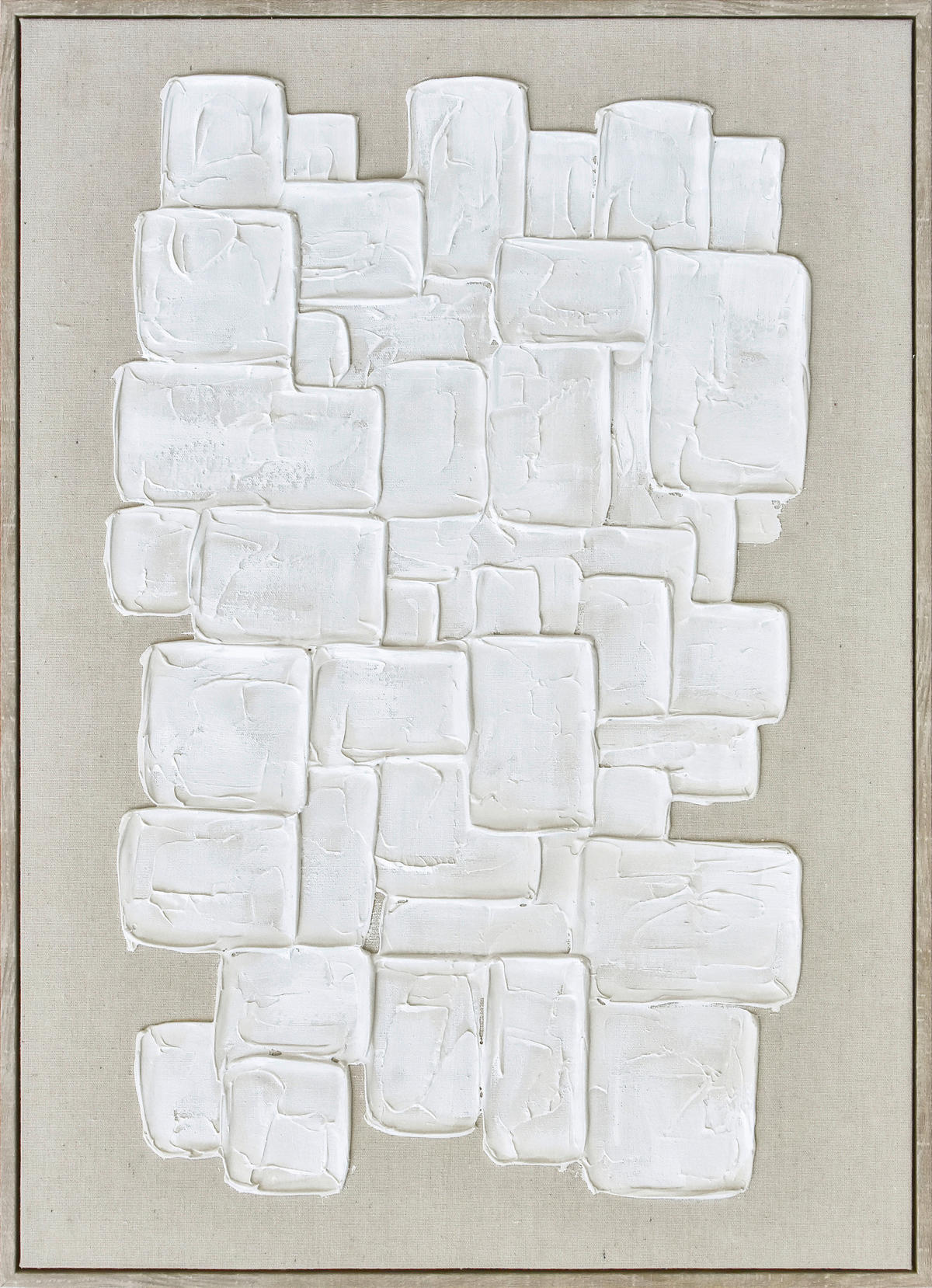 ÖLGEMÄLDE Abstraktes 50/70 cm  - Beige/Weiß, Trend, Holzwerkstoff/Kunststoff (50/70cm) - Monee
