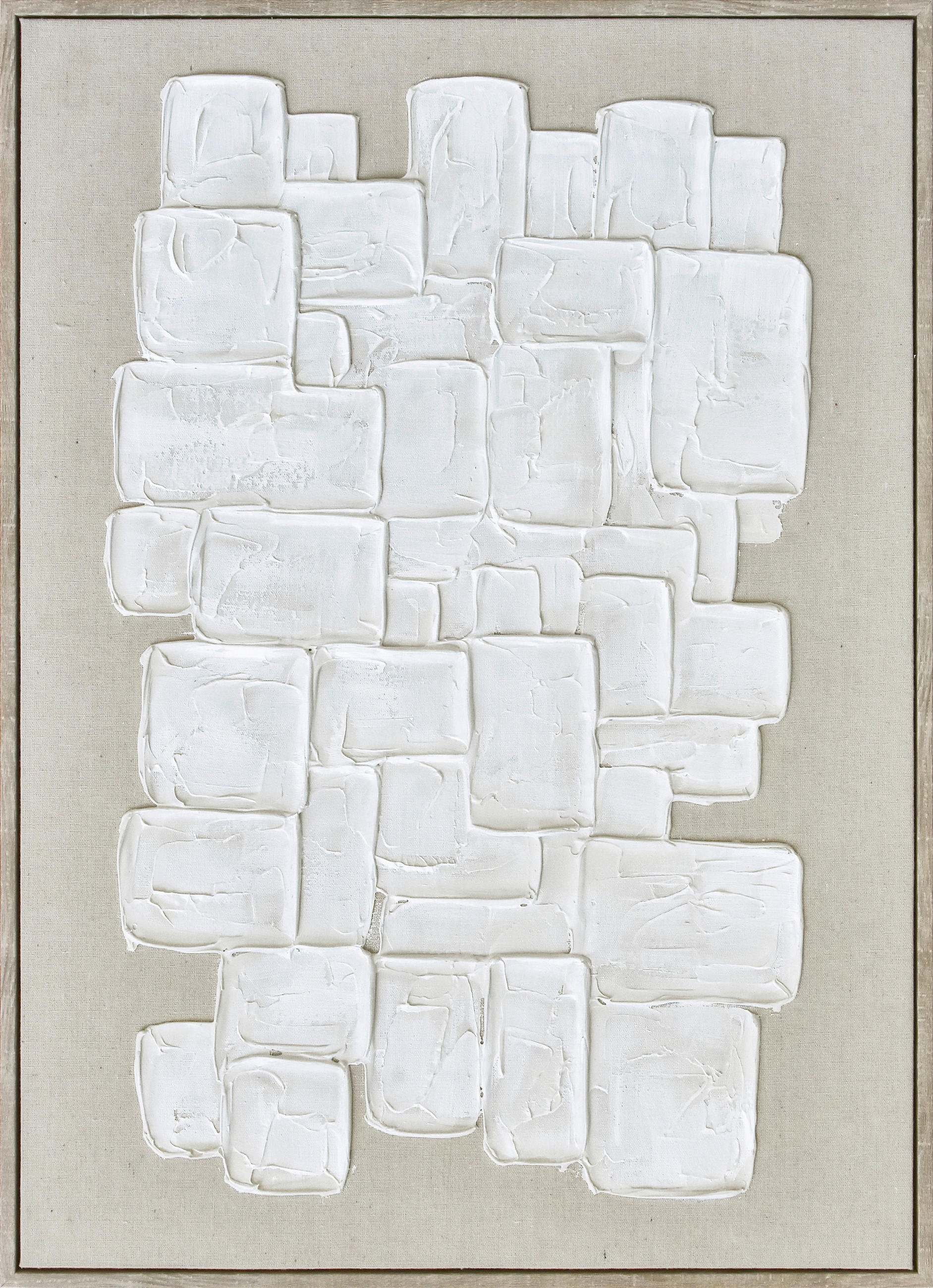 Monee Ölgemälde Weiß, Beige 50x70 cm