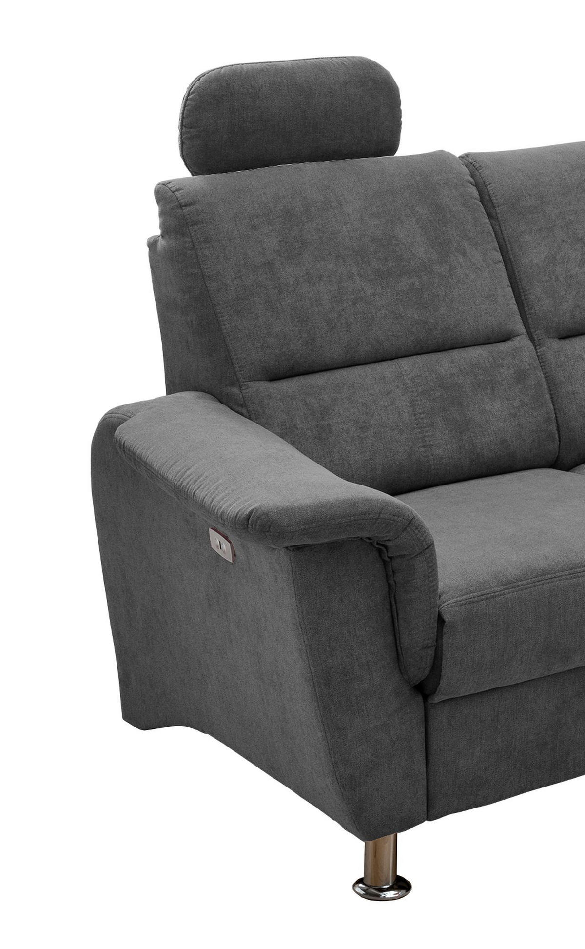 ECKSOFA in Mikrofaser Anthrazit  - Chromfarben/Anthrazit, Konventionell, Textil/Metall (231/184cm) - Livetastic