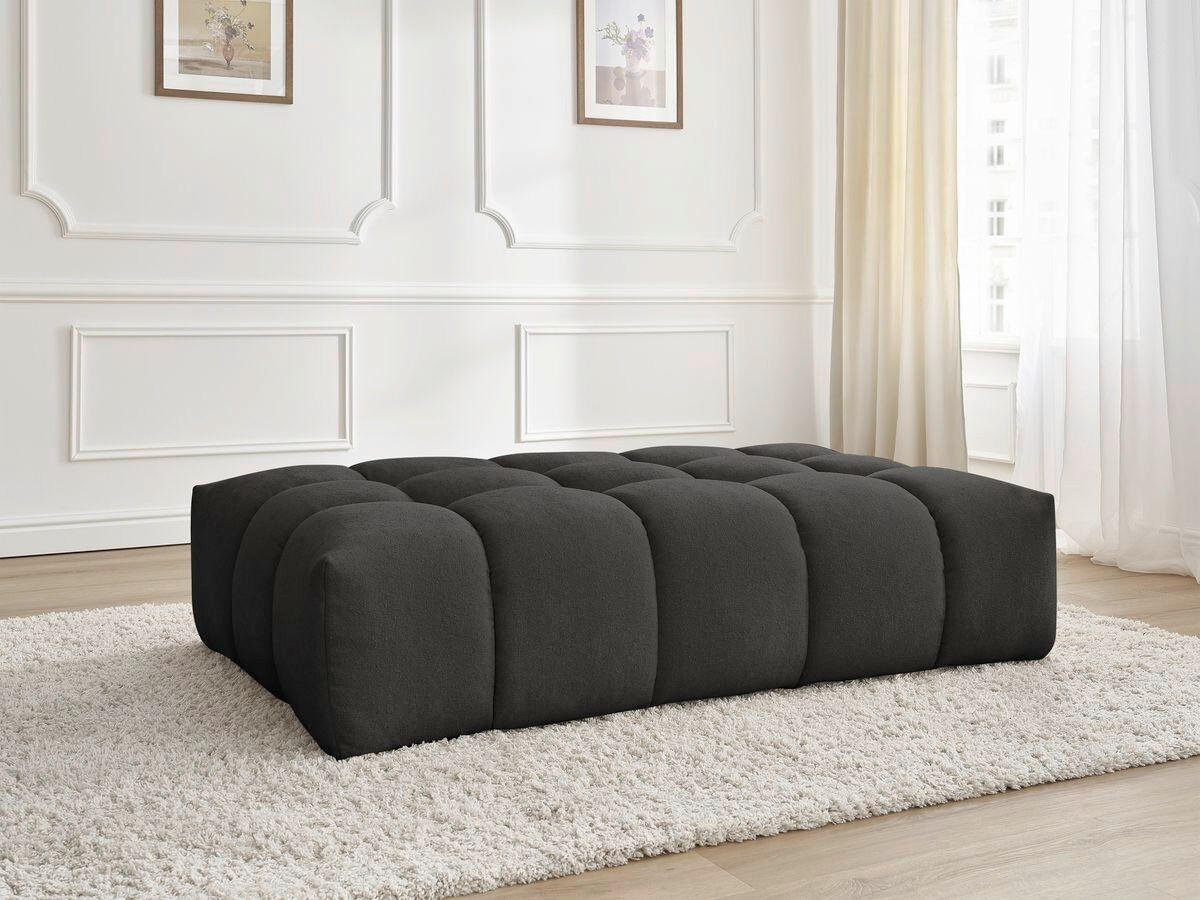 HOCKER EVEREST Struktur Schwarz  - Schwarz, MODERN, Kunststoff/Textil (166/100/40cm)