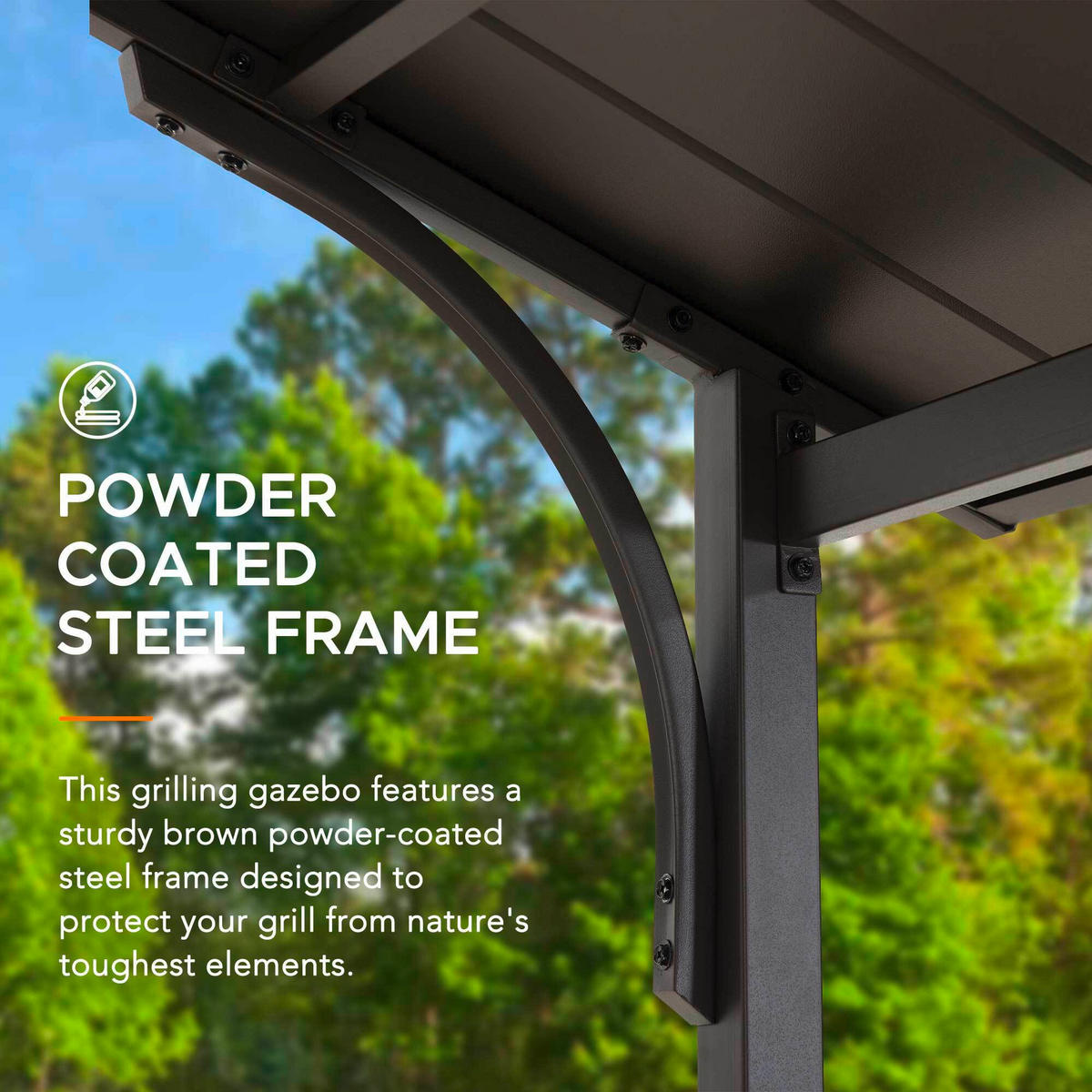 PAVILLON 242/248/153 cm Stahl  - Braun, Basics, Metall (242/248/153cm) - Modante