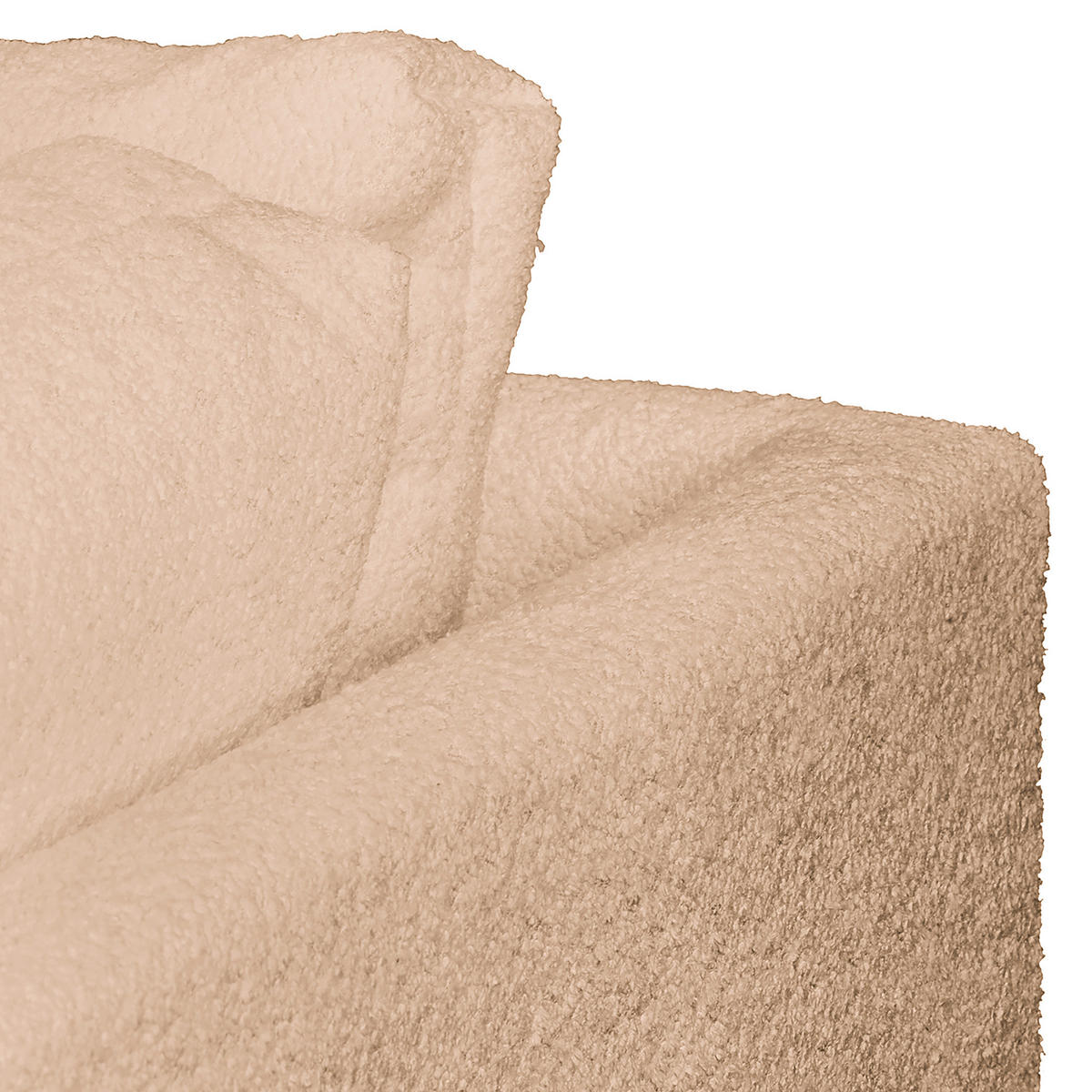 ECKSOFA Ariella Beige Bouclé  - Beige/Naturfarben, Design, Holz/Textil (231/161cm) - Livetastic