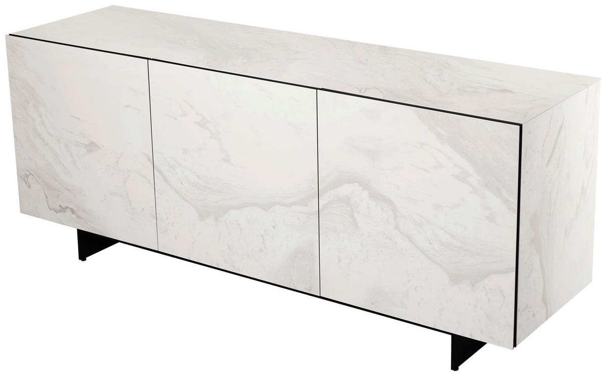 SIDEBOARD  180/75/50 cm 1 Schublade(n)  - Schwarz/Weiß, Design, Keramik/Holzwerkstoff (180/75/50cm) - Belluti