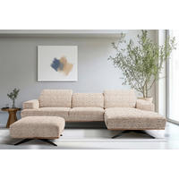 ECKSOFA PORTLAND in Struktur Blau, Gelb, Rot, Weiß Kopfteilverstellung  295/187 cm  - Blau/Gelb, Design, Holz/Textil (295/187cm) - Livetastic