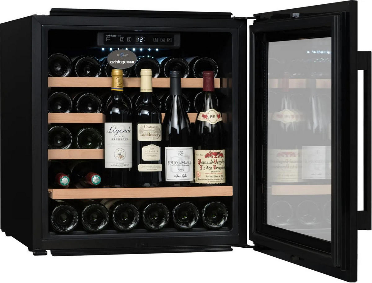 WEINKÜHLSCHRANK AVI63CSZF  - Schwarz, Basics, Glas/Holz (59,0/60/56cm)