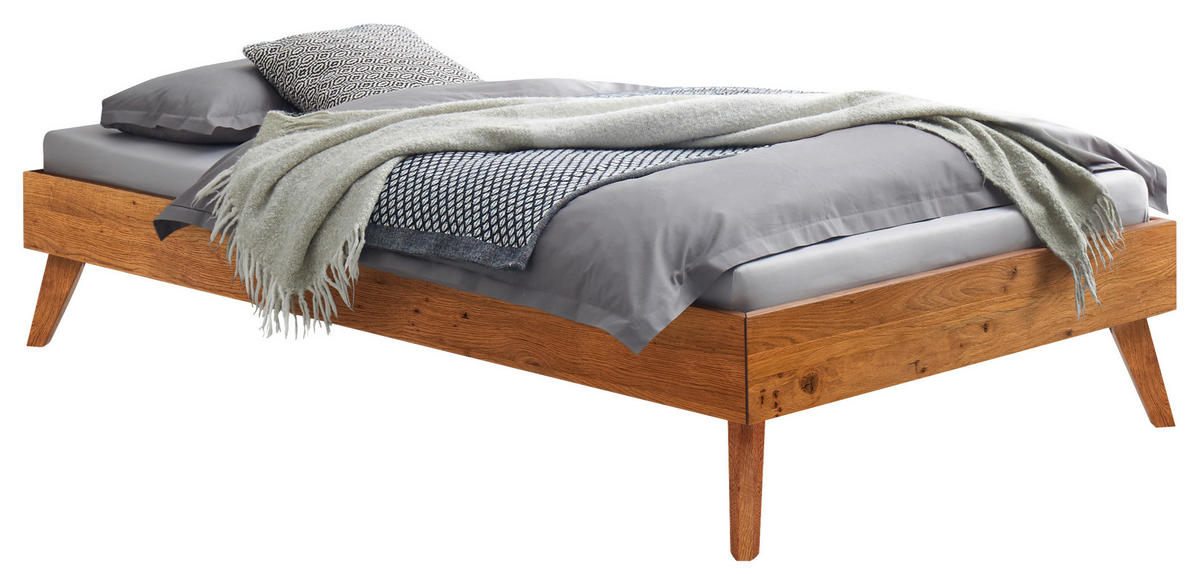 BETT 90/200 cm  in Wildeiche  - Wildeiche, KONVENTIONELL, Holz (90/200cm) - Hasena