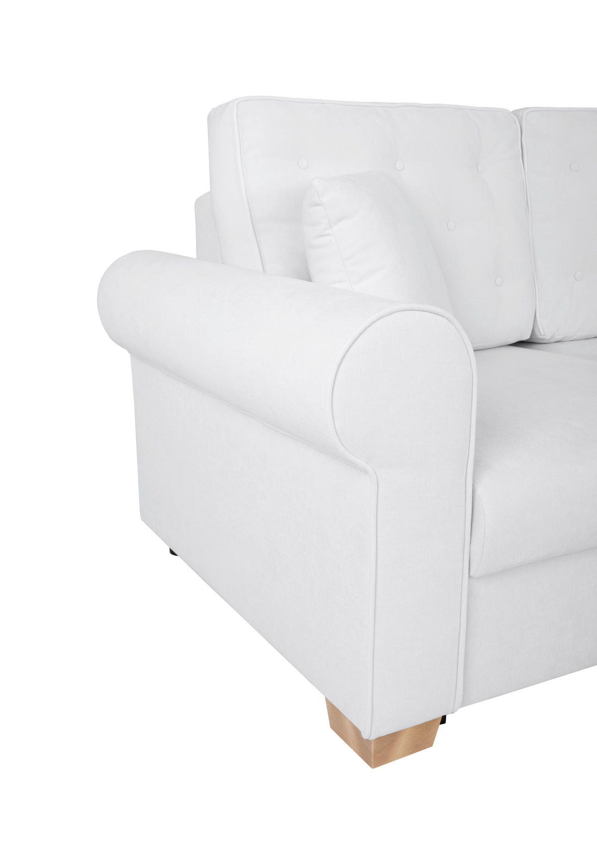 SCHLAFSOFA in Chenille Creme  - Buchefarben/Creme, Design, Holz/Textil (240/94/98cm) - MID.YOU
