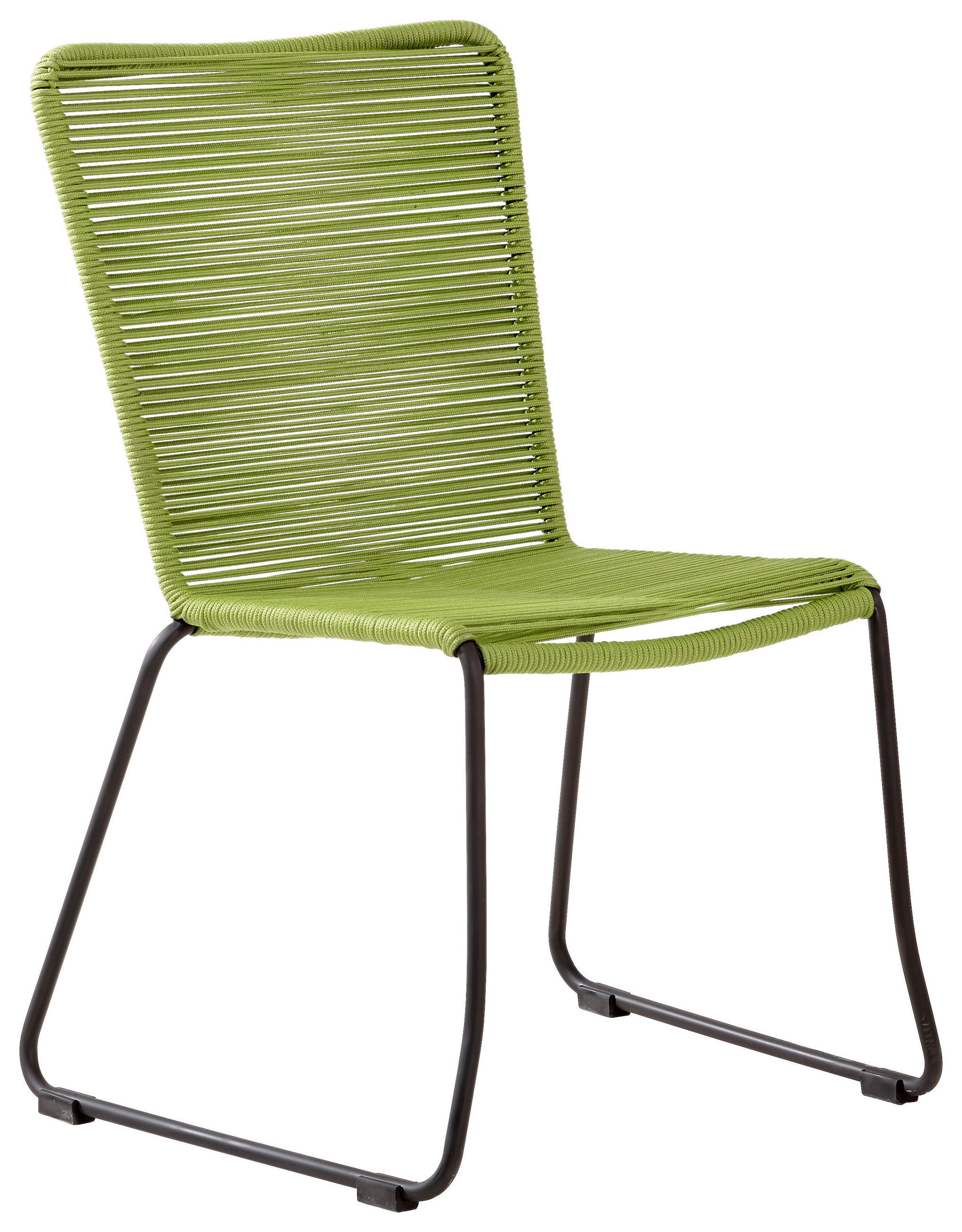 Stapelstuhl in Metall, Kunststoff Grün, Schwarz