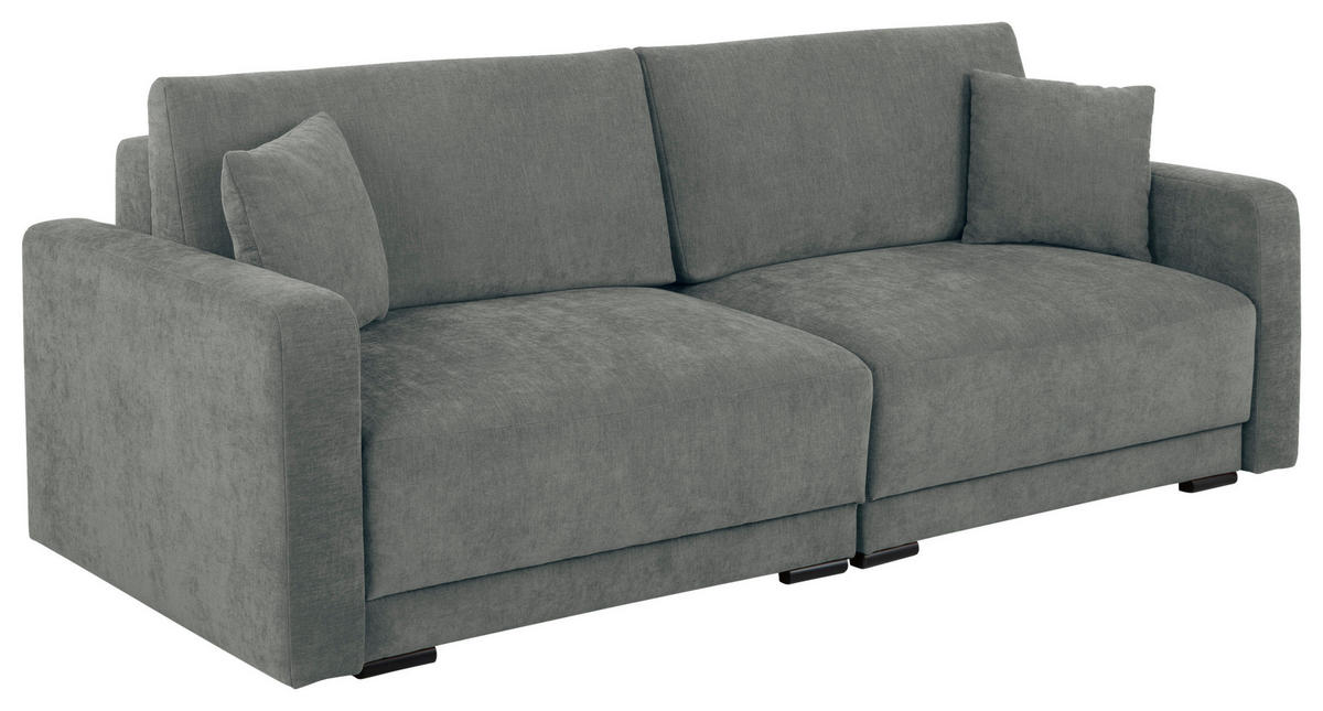 2-SITZER-SOFA in Chenille Grau  - Schwarz/Grau, Konventionell, Kunststoff/Textil (233/90/110cm) - MID.YOU
