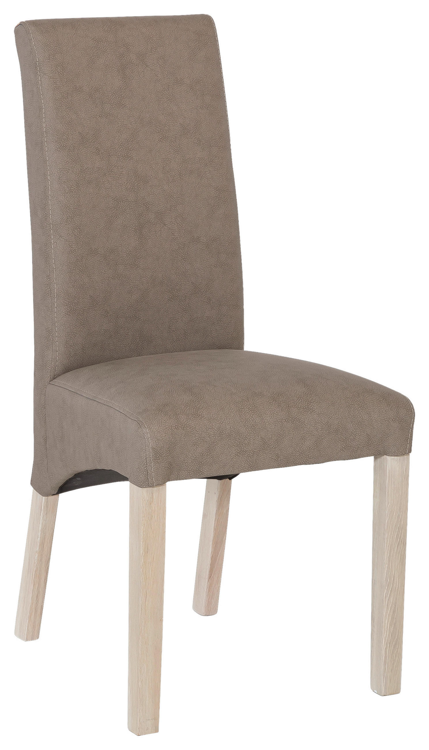 STUHL  in Lederlook Textil  - Graubraun/Sonoma Eiche, KONVENTIONELL, Holz/Textil (47/102/57cm) - Carryhome