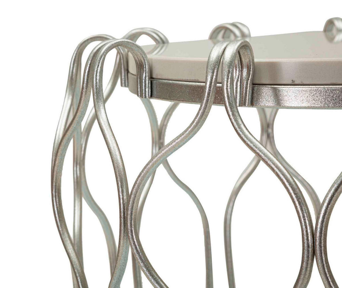 COUCHTISCH Silberfarben  - Silberfarben, Basics, Stein/Metall (47,5/61,5/47,5cm)