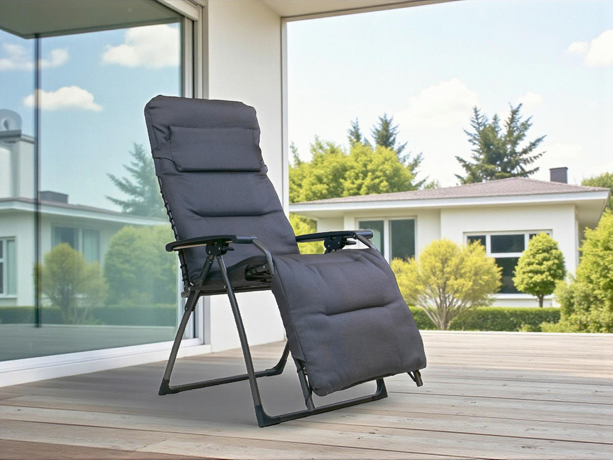 GARTEN-RELAXSESSEL  - Anthrazit, Konventionell, Kunststoff/Textil (80/130/70cm)