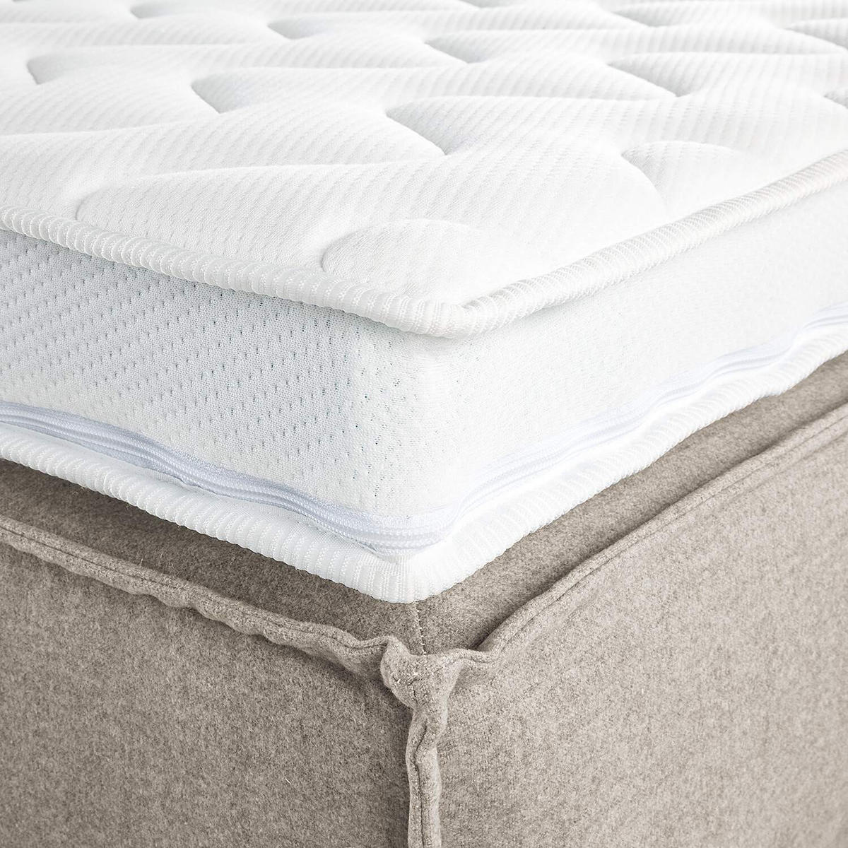 BOXSPRINGBETT 240/200 cm  in Beige  - Beige, Design, Textil (240/200cm) - home24