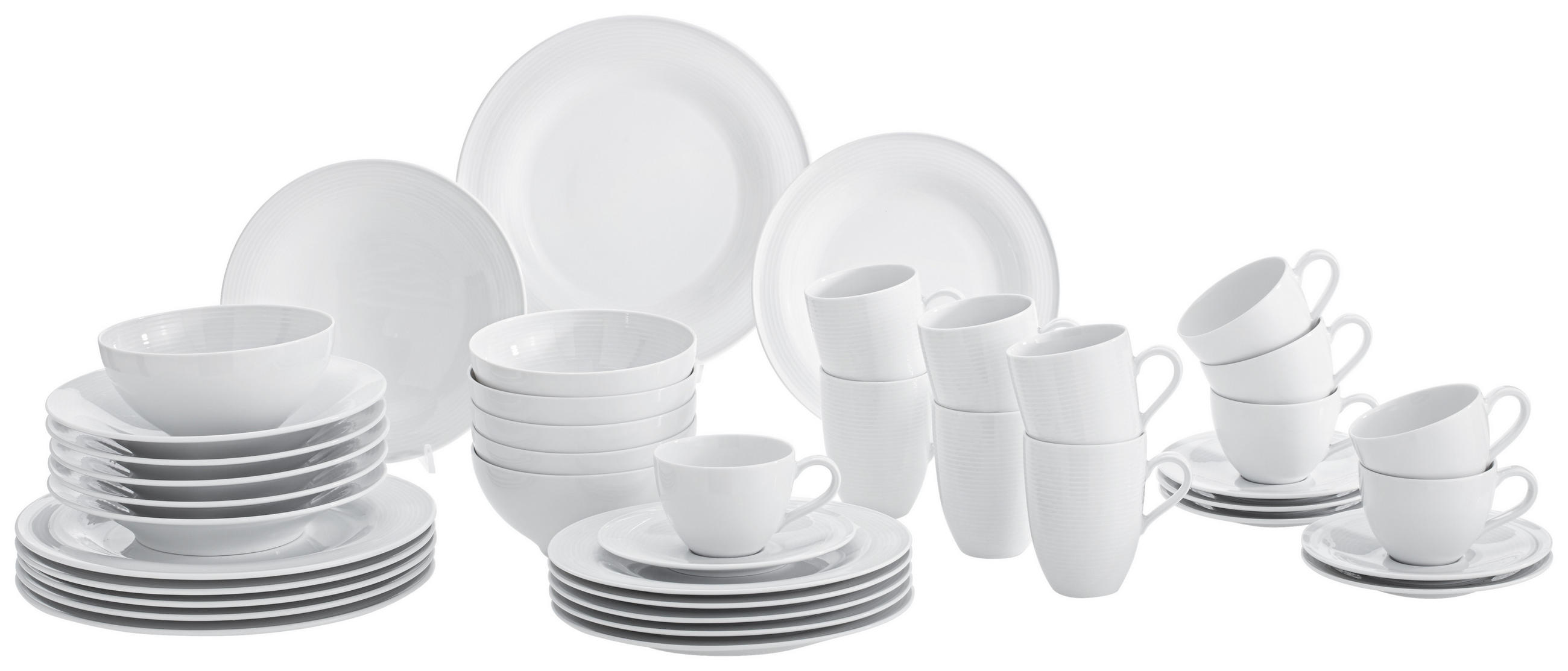 KOMBISERVICE Weiß 42-teilig Beat  - Weiß, Basics, Keramik - Seltmann Weiden