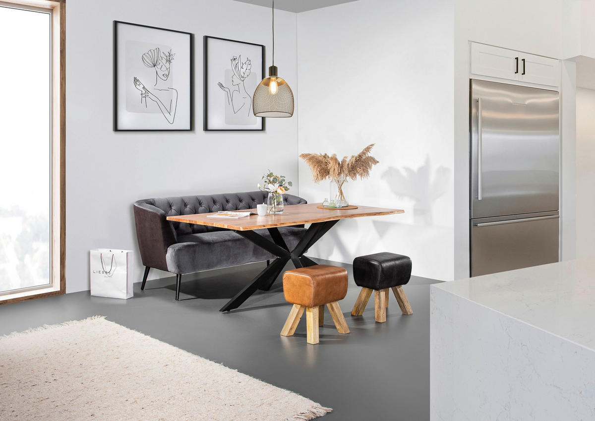 2-SITS SOFFA i textil mörkgrå  - mörkgrå/svart, Klassisk, trä/textil (170/83/70cm) - Livetastic