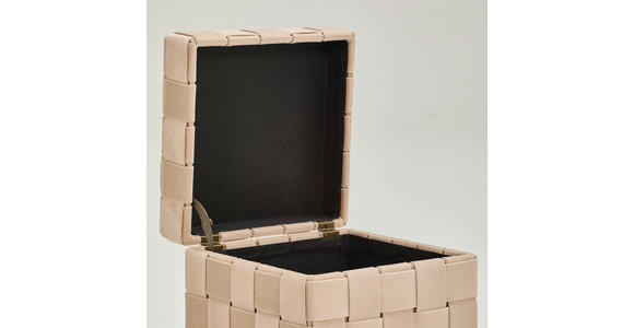 HOCKER in Textil, Holzwerkstoff Creme - Creme/Schwarz, Trend, Holzwerkstoff/Textil (40/43/40cm) - Xora