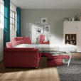 ECKSOFA in Flachgewebe Rot  - Chromfarben/Rot, KONVENTIONELL, Textil/Metall (285/176cm) - Novel