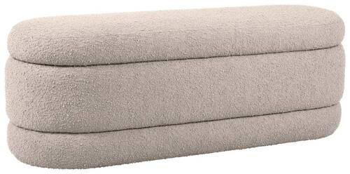 HOCKERBANK 130/48,5/47 cm Bouclé Creme Kiefer Sperrholz  - Creme, Trend, Holz/Textil (130/48,5/47cm) - Xora