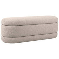 HOCKERBANK 130/48,5/47 cm Bouclé Creme Kiefer Sperrholz  - Creme, Trend, Holz/Textil (130/48,5/47cm) - Xora