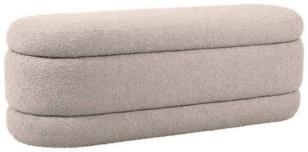 HOCKERBANK 130/48,5/47 cm Bouclé Creme Kiefer Sperrholz  - Creme, Trend, Holz/Textil (130/48,5/47cm) - Xora