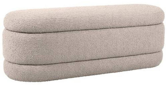 HOCKERBANK 130/48,5/47 cm Bouclé Creme Kiefer Sperrholz  - Creme, Trend, Holz/Textil (130/48,5/47cm) - Xora