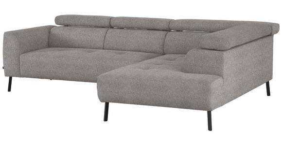 ECKSOFA in Webstoff Taupe 280/205 cm - Taupe/Schwarz, Design, Textil/Metall (280/205cm) - Xora