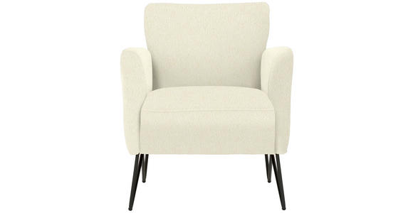 SESSEL in Chenille, Mikrofaser Creme - Creme/Schwarz, Design, Textil/Metall (68/78/76cm) - Johann Jakob