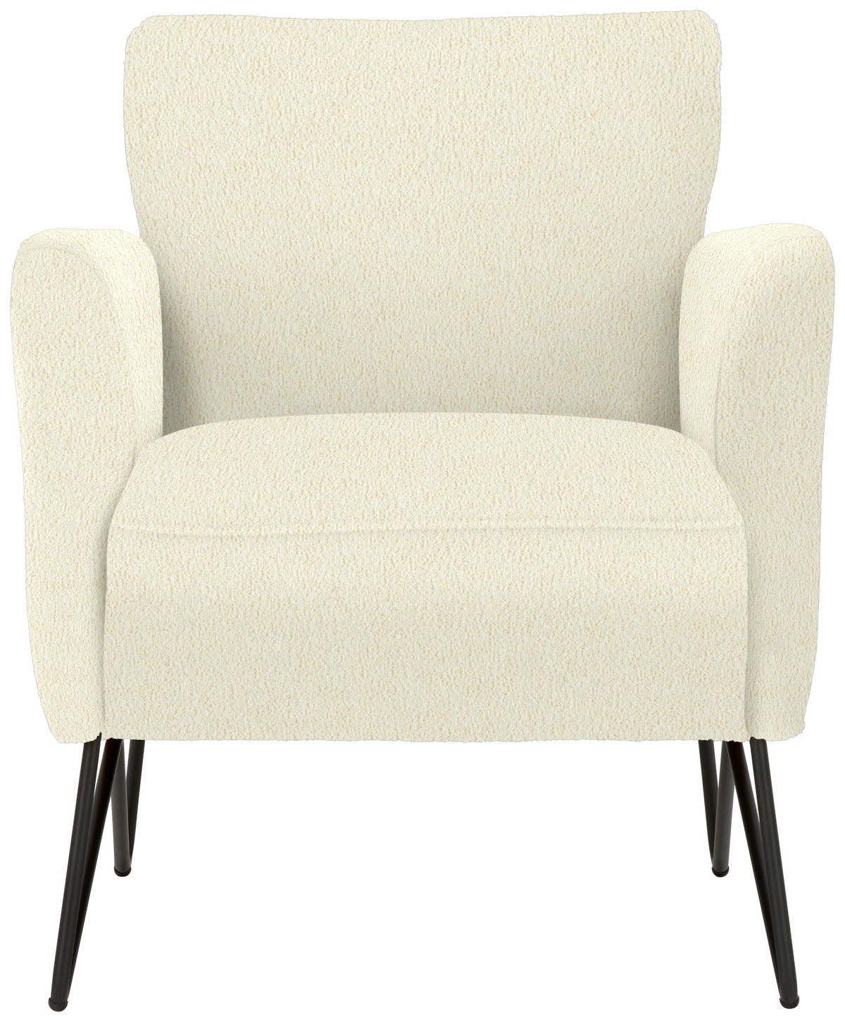 SESSEL in Chenille, Mikrofaser Creme  - Creme/Schwarz, Design, Textil/Metall (68/78/76cm) - Johann Jakob