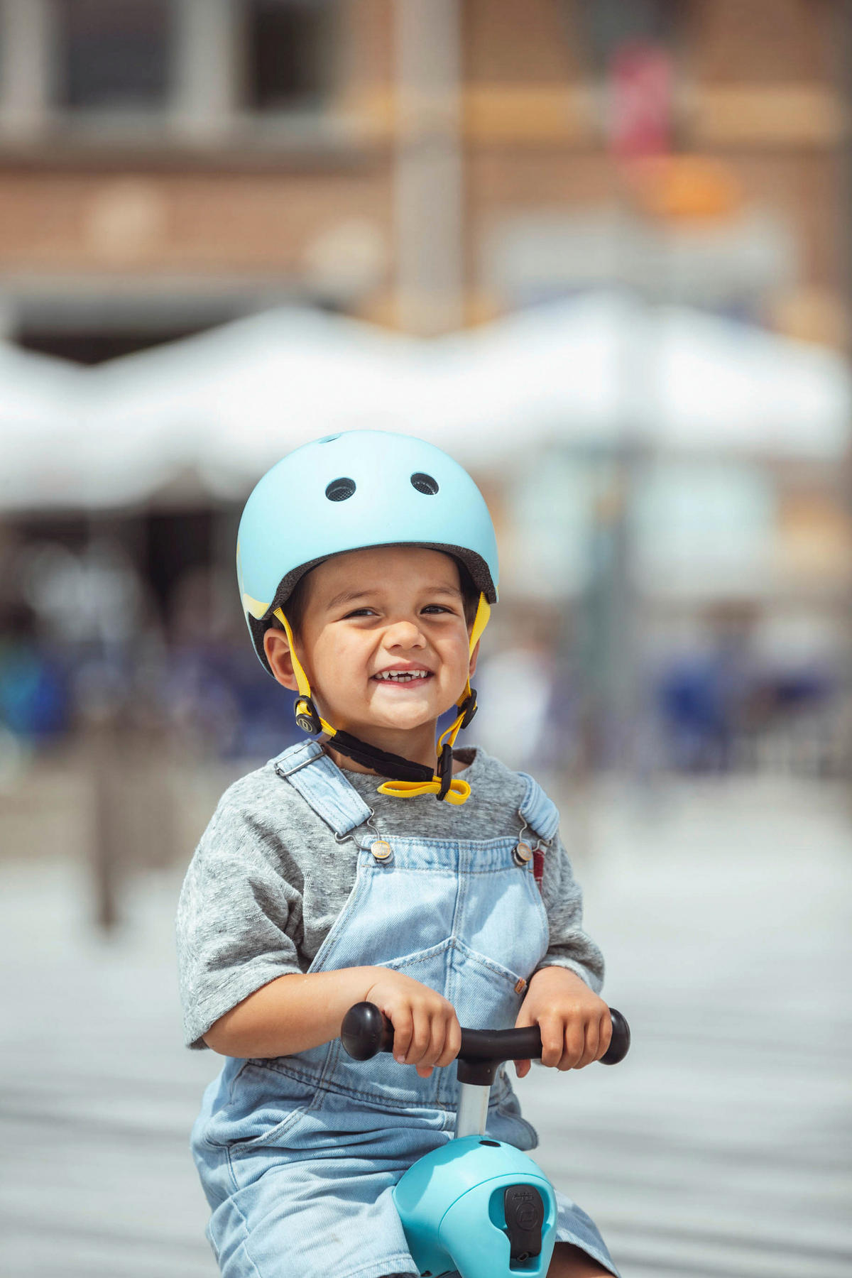 KINDERHELM XXS-S  - Blau/Gelb, Trend, Kunststoff/Textil (XXS-Snull) - Scoot and Ride