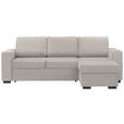 ECKSOFA  in Velours Creme  244/157 cm  - Creme/Schwarz, Design, Kunststoff/Textil (244/157cm) - Carryhome