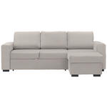 ECKSOFA  in Velours Creme  244/157 cm  - Creme/Schwarz, Design, Kunststoff/Textil (244/157cm) - Carryhome