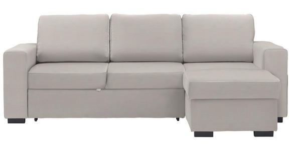 ECKSOFA  in Velours Creme  244/157 cm  - Creme/Schwarz, Design, Kunststoff/Textil (244/157cm) - Carryhome