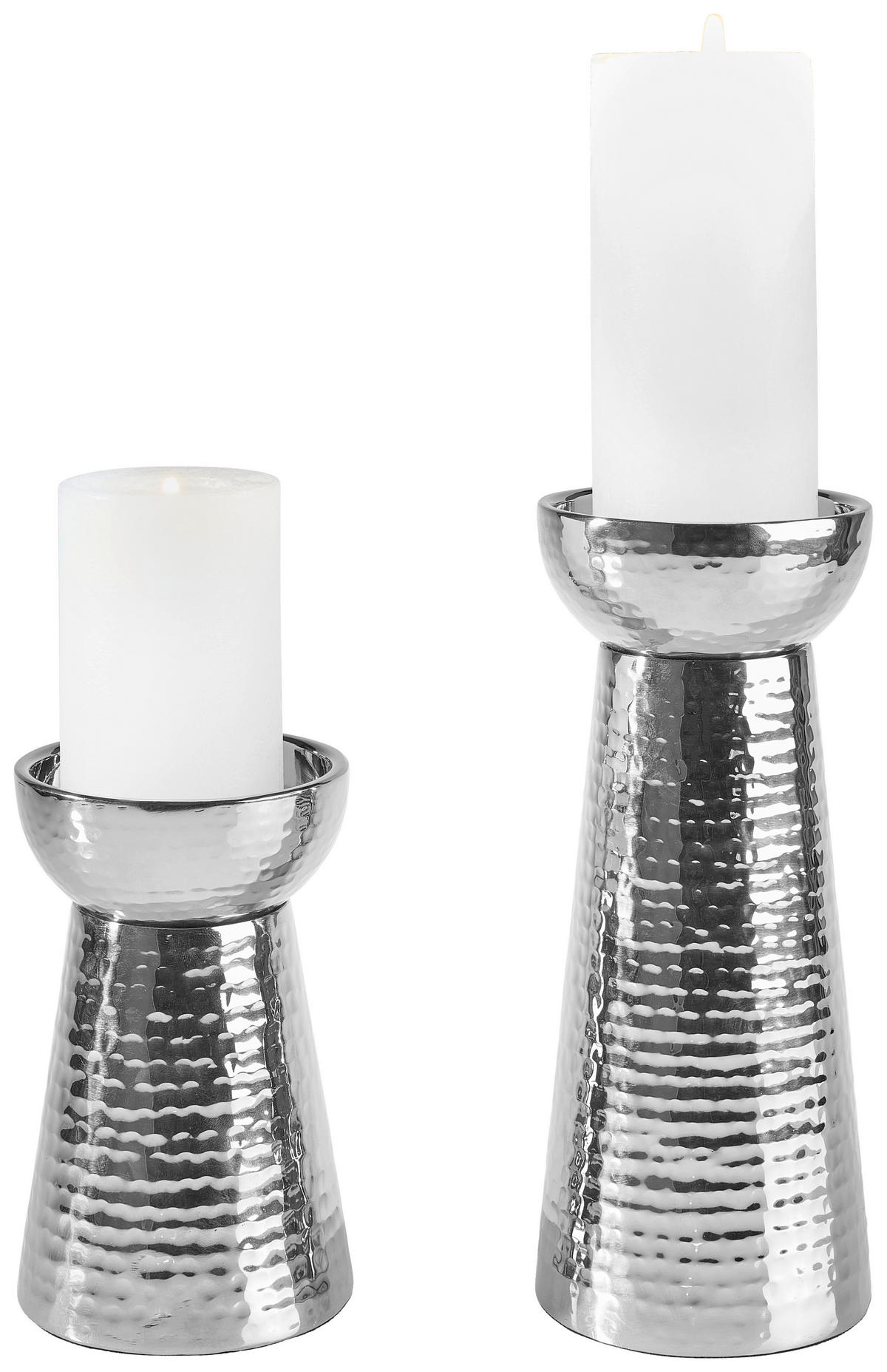 KERZENHALTER - Silberfarben, Design, Metall (10/15cm) - Ambia Home