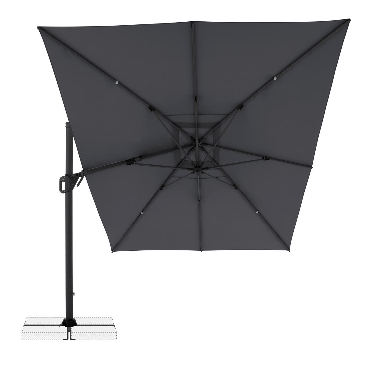 AMPELSCHIRM 300 x 400 cm Anthrazit  - Anthrazit, Basics, Textil/Metall (400/300cm) - Doppler