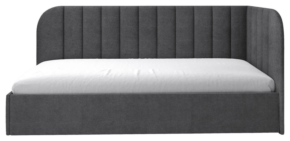 POLSTERBETT 90/200 cm, inkl. Lattenrost, Bettkasten,  in Dunkelgrau  - Dunkelgrau/Schwarz, MODERN, Holz/Holzwerkstoff (90/200cm) - MID.YOU