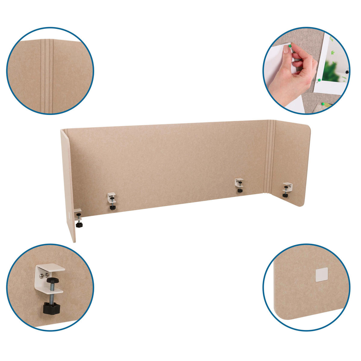 MELLANVÄGG  i metall, plast, textil  beige  - beige, Basics, metall/textil (160/40/2cm) - MID.YOU