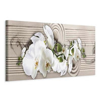 LEINWANDBILD Blumen 120/40/1.2 cm  - Beige/Weiß, Basics, Holz/Textil (120/40/1.2cm) - artgeist