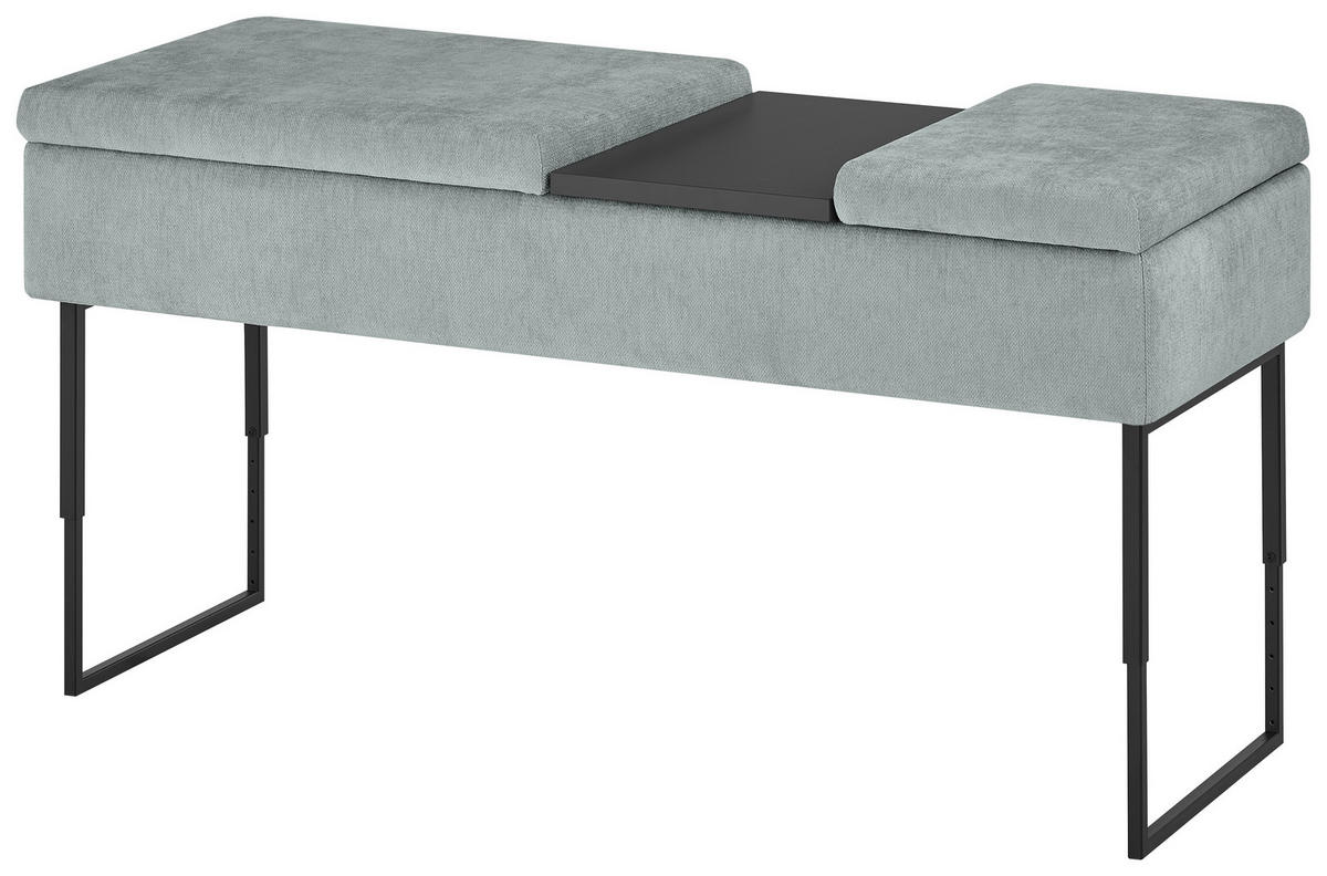 BETTBANK Flachgewebe Fichte, Kiefer Hellblau  - Schwarz/Hellblau, Design, Holz/Textil (124/45,5-61,5/49cm) - Dieter Knoll