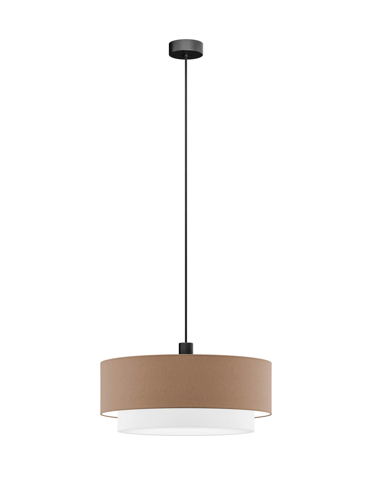 FÜGGŐLÁMPA 50/40/130 cm  - fehér/világosbarna, Basics, műanyag/textil (50/40/130cm)