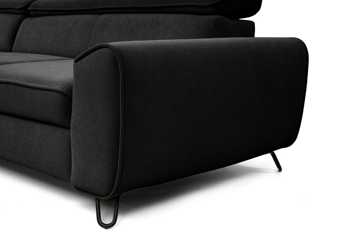 CloseUp von Stylife ECKSOFA inkl. Funktion Idylla Schwarz Flachgewebe.