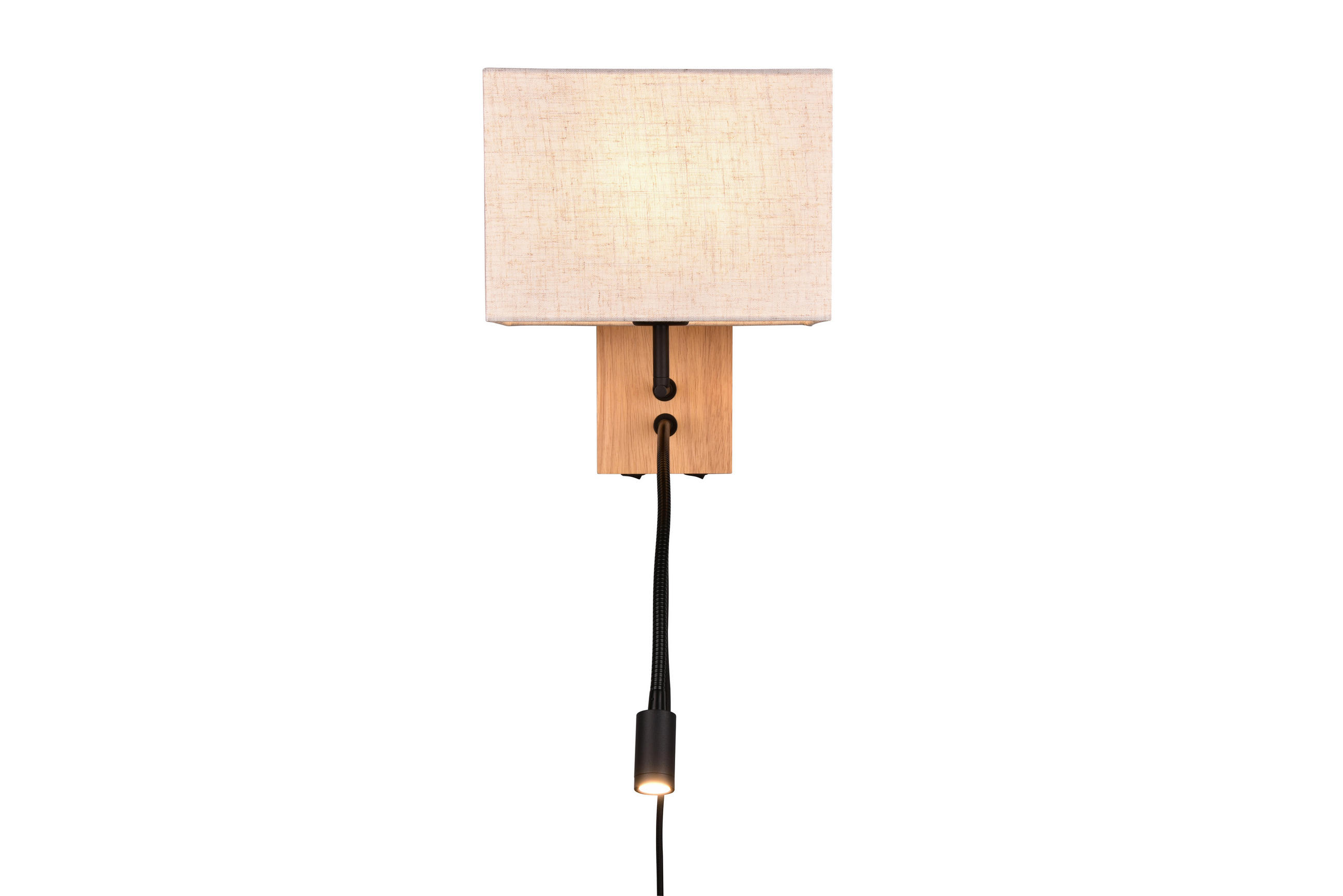 WANDLEUCHTE Nilam   - Weiß/Braun, Natur, Holz/Textil (30/25/38cm) - Trio Leuchten