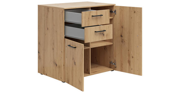 KOMMODE in 80/83/52 cm - Anthrazit/Schwarz, MODERN, Holzwerkstoff/Kunststoff (80/83/52cm) - Carryhome