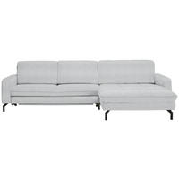 ECKSOFA in Cord Hellgrau  - Hellgrau/Schwarz, Design, Textil/Metall (302/178cm) - Beldomo Style