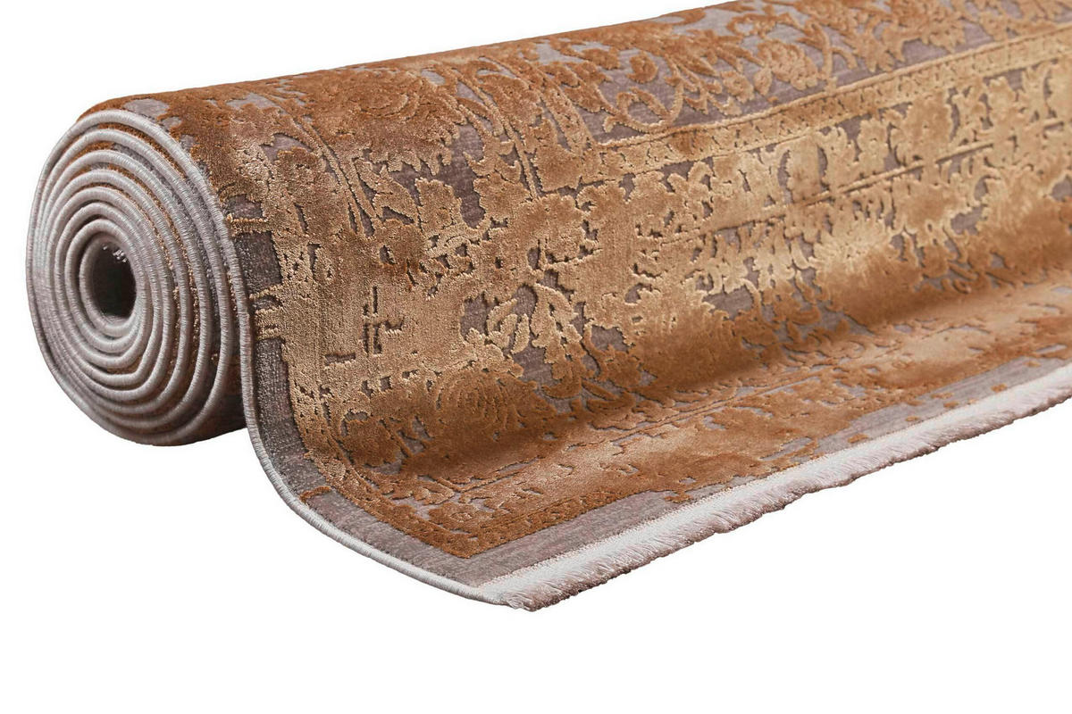 VINTAGE-TEPPICH 133/200 cm Florida Grau, Goldfarben  - Goldfarben/Grau, LIFESTYLE, Textil (133/200cm) - Esprit