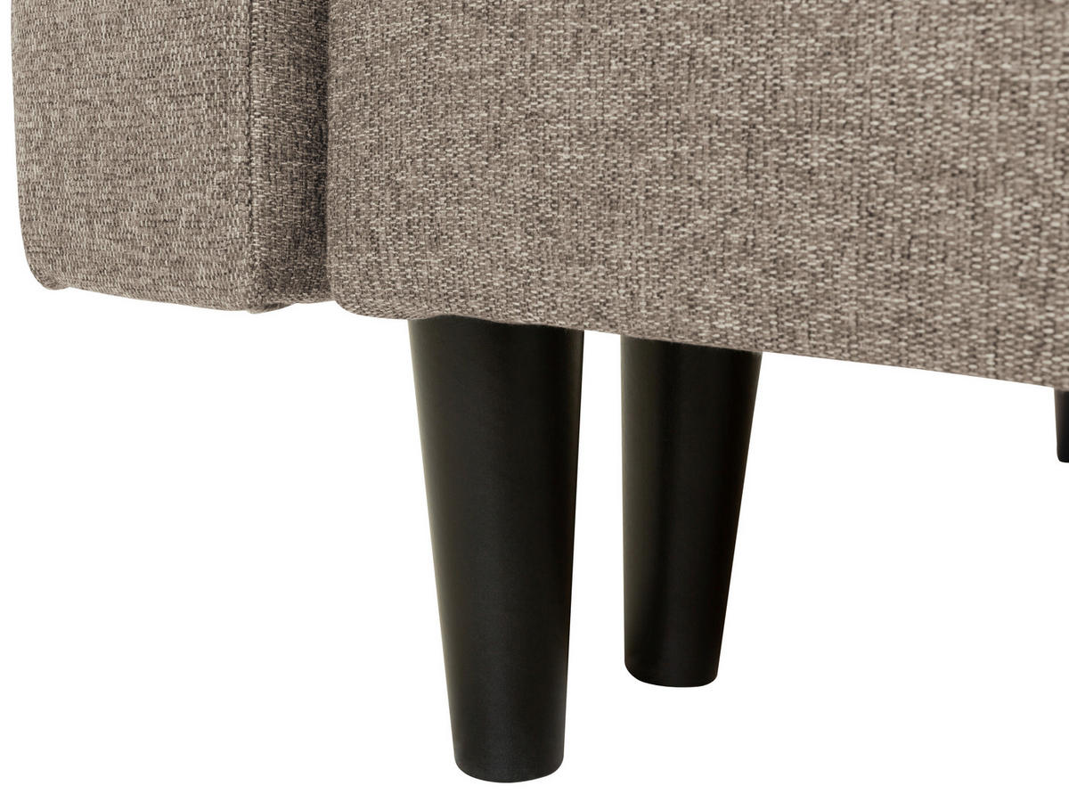 ECKSOFA in Chenille Beige  - Beige/Schwarz, Konventionell, Holz/Textil (223/157cm) - MID.YOU