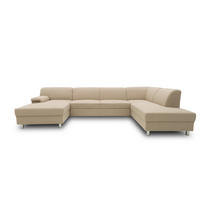 WOHNLANDSCHAFT  in Webstoff Beige  - Chromfarben/Beige, KONVENTIONELL, Textil/Metall (150/308/195cm) - MID.YOU