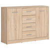 KOMMODE  in 118,5/84/34 cm  - Silberfarben/Schwarz, Design, Holzwerkstoff/Kunststoff (118,5/84/34cm)