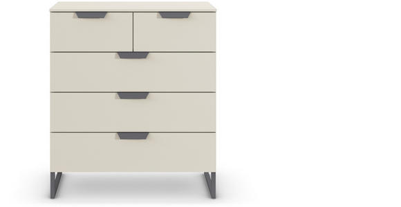 KOMMODE in 80/81/42 cm - Champagner/Dunkelgrau, Design, Holzwerkstoff/Metall (80/81/42cm) - Carryhome