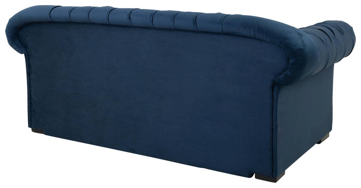 KANAPÉÁGY textil sötétkék  - sötétkék/fekete, Design, textil/fa (213/86/99cm) - MID.YOU
