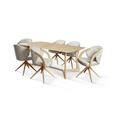 ARMLEHNSTUHL  Sitzfläche 360° drehbar Webstoff  Eichefarben, Beige  - Eiche Bianco/Eichefarben, KONVENTIONELL, Holz/Textil (61/83,5/57,5cm) - Linea Natura